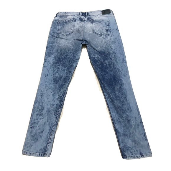 Ed Hardy Skinny Ripped Light Blue Wash Denim Jeans Mens 34W 27L - Picture 8 of 9